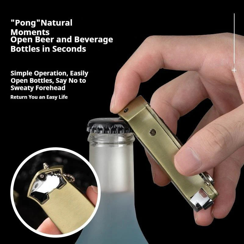 (Without Butane Gas)Outdoor Use 3-in-1 Lighter Without Butane (with Windproof, Knife & Bottle Opener)